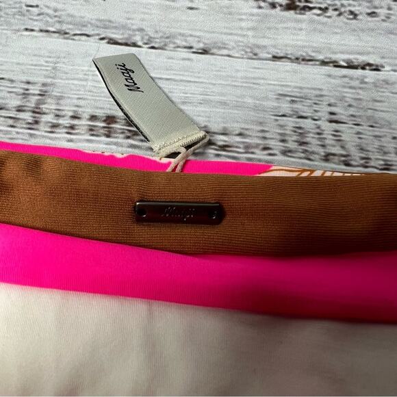 Maaji Small Standard High Rise Bikini Swim Bottom Reversible Pink Floral NEW - Picture 7 of 11